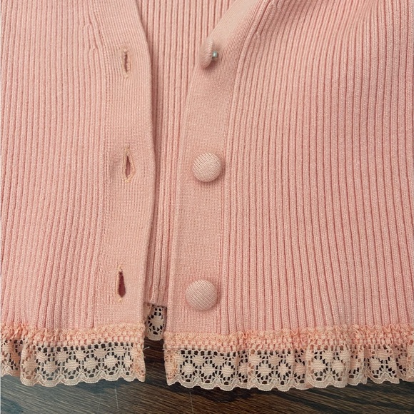 For love & lemons cropped cardigan - worn once. Peach color - Picture 3 of 6